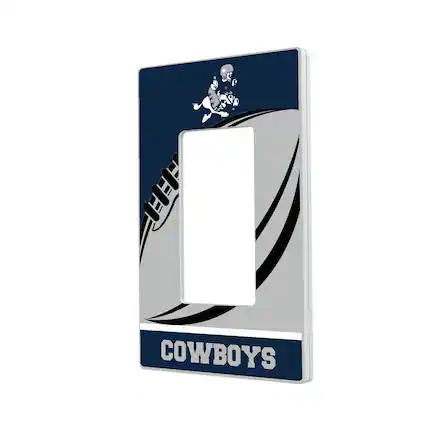Front. Keyscaper - Dallas Cowboys Passtime Design Single Rocker Lightswitch Plate - Multicolor.