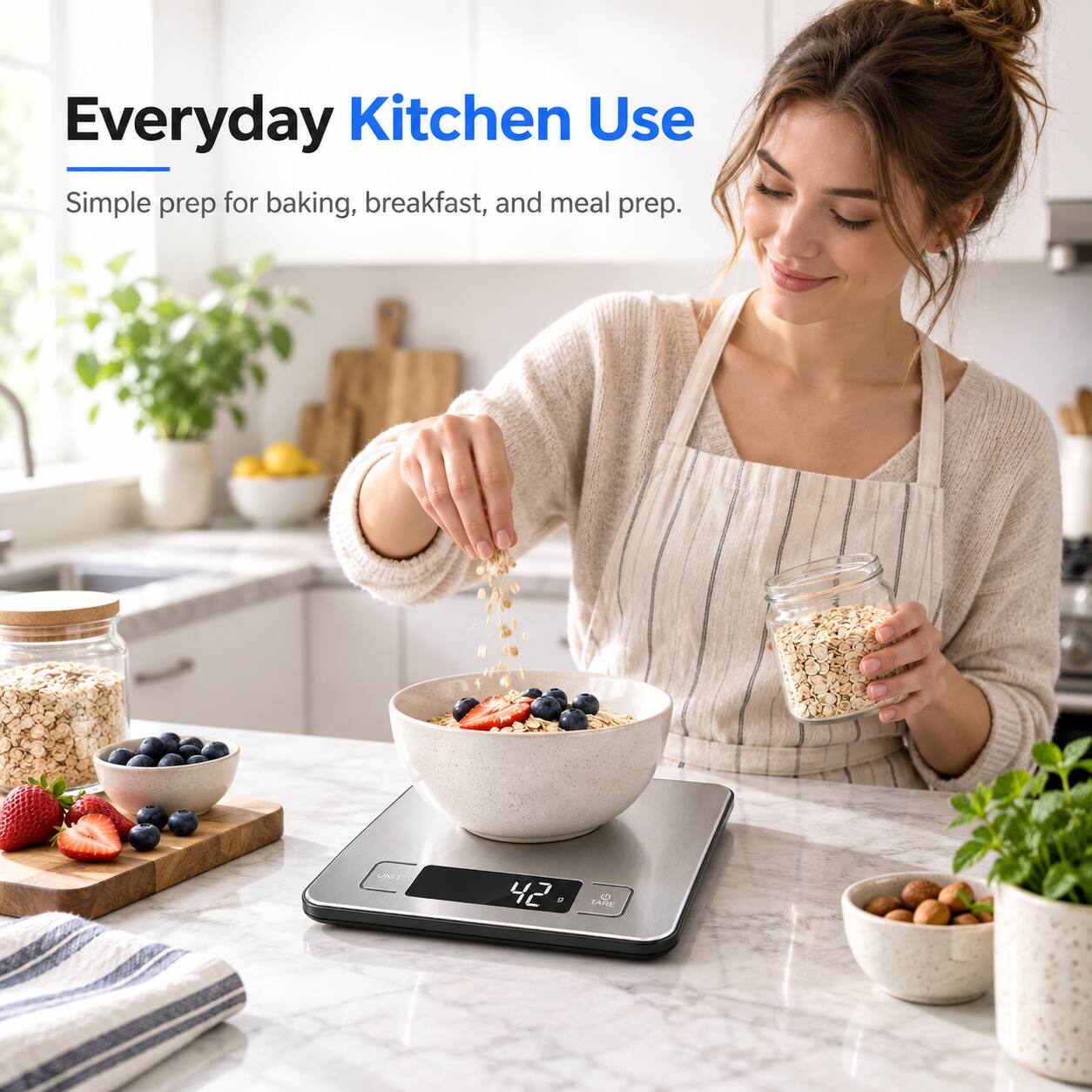 Everyday Kitchen Use  
Simple prep for baking, breakfast, and meal prep.