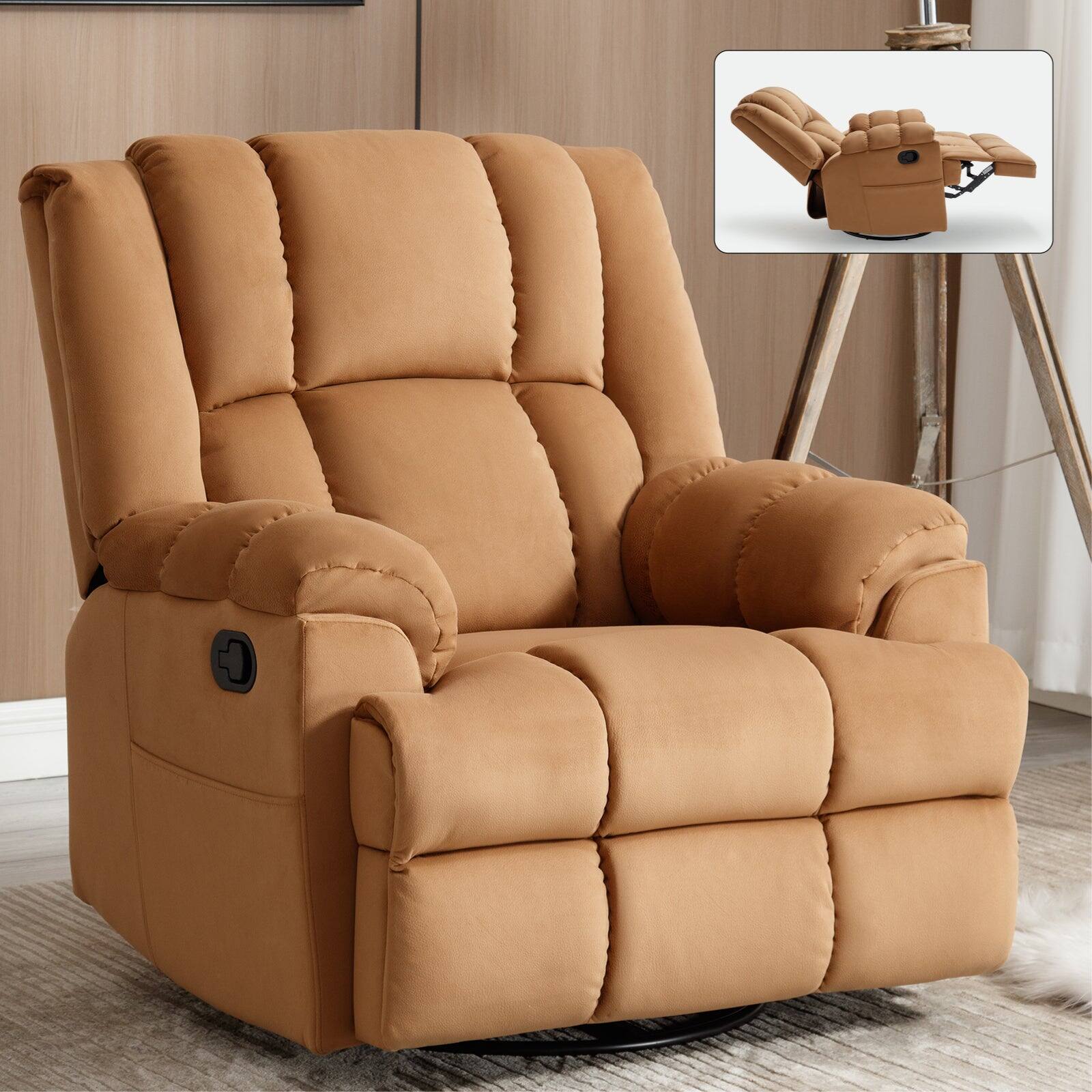 Alt View 2. Boyel Living - Manual Recliner Chair with Rocker and Swivel in Fabric for Living Room - Beige.