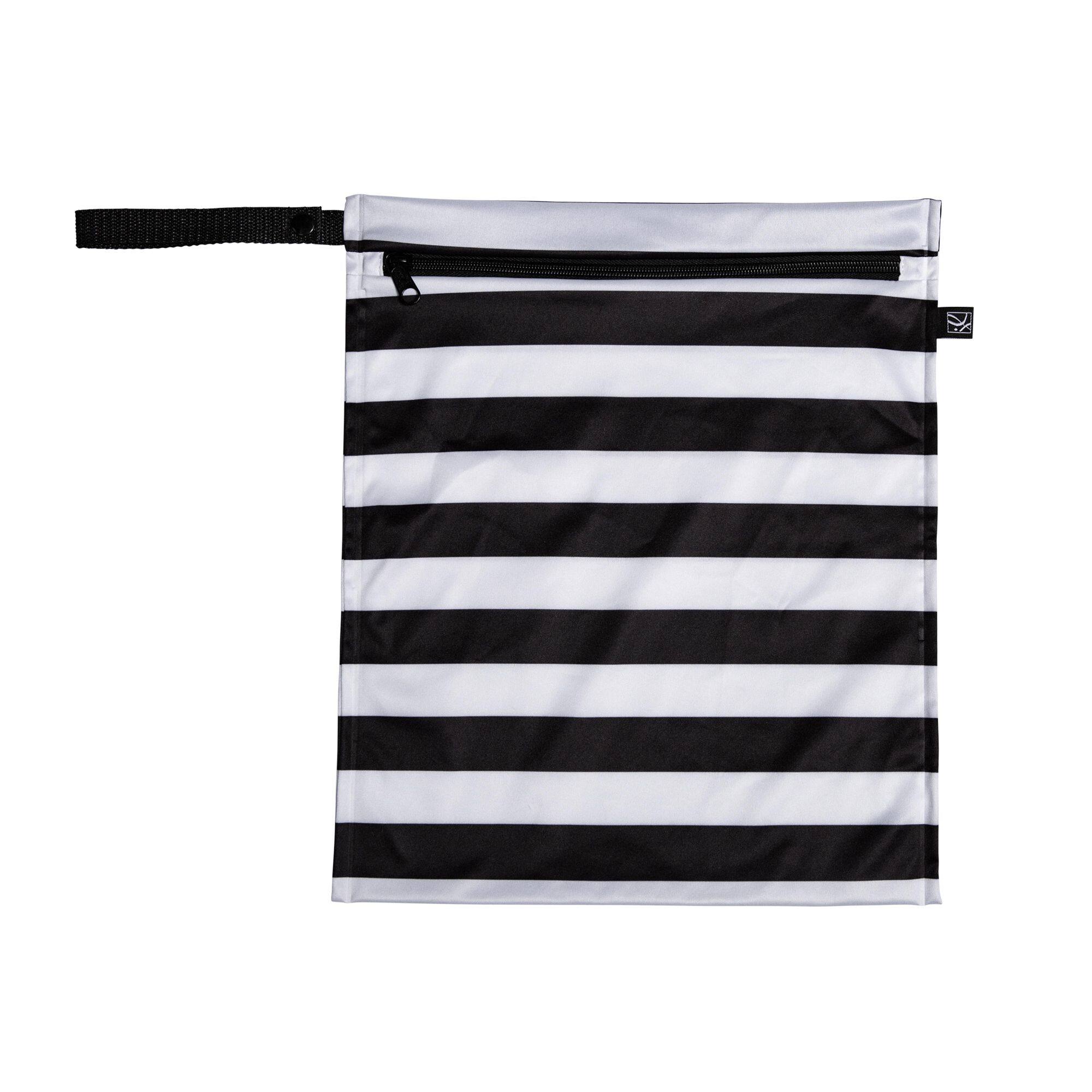 Back. J.L. Childress - J.L. Childress Wet-to-Go Portable Wet and Dry Bags, 2 Pack, Black / White Stripes - Black / White Stripes.