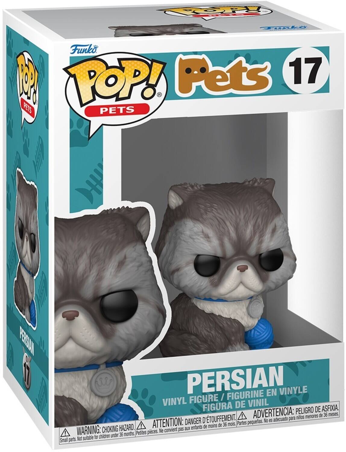 COP Tuake Funko. 1 POP! Pets 17  
PETS PETS H PERSSAN I PERSIAN FIGURINE EN VINYLE FIGURE / VINYL DE VINIL FIGURA DE VINIL  
ADVERTENCIA: PELEO DE ASFIXIA. D'TOUFFEMENT.  
ADVERTENCIA: para niños menores de 36 meses.  
DANGER pequeras. No es adecuado HAZARD.  
A ATTENTION: aux enfants de moins de 36 mois.  
WARNING: CHOKING Petites pices. Ne convient pas children under 36 months, Not suitable for Small parts.