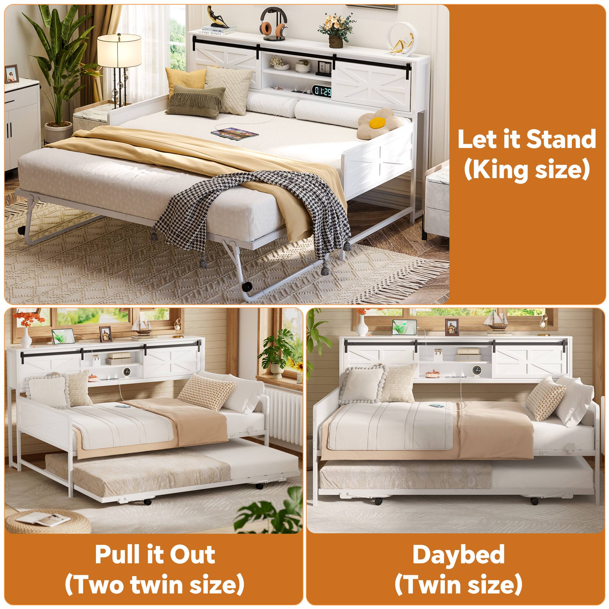 Let it Stand (King size)  
Pull it Out (Two twin size)  
Daybed (Twin size)