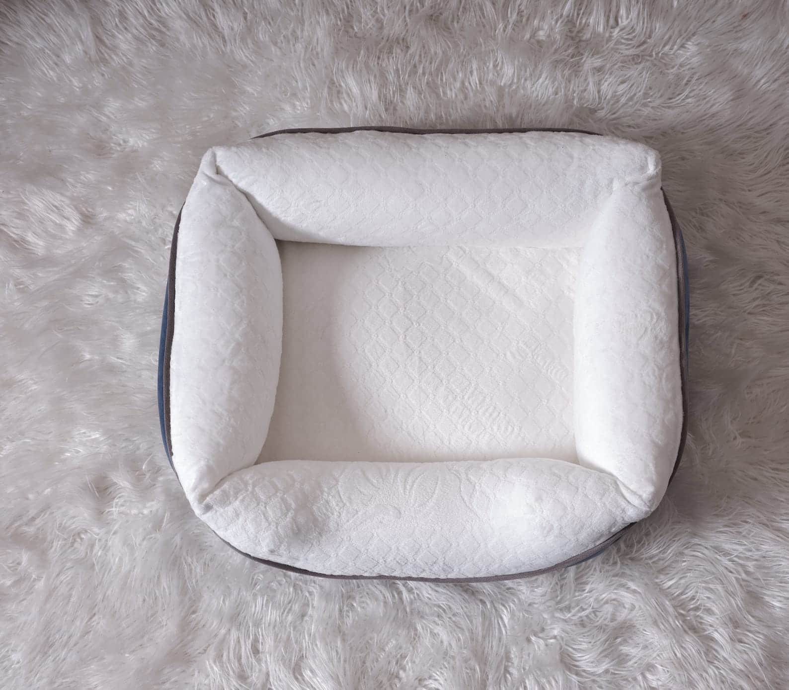 Angle. TinyHomie - Lina Anthracite Pet Bed Small 19x13 - brown.