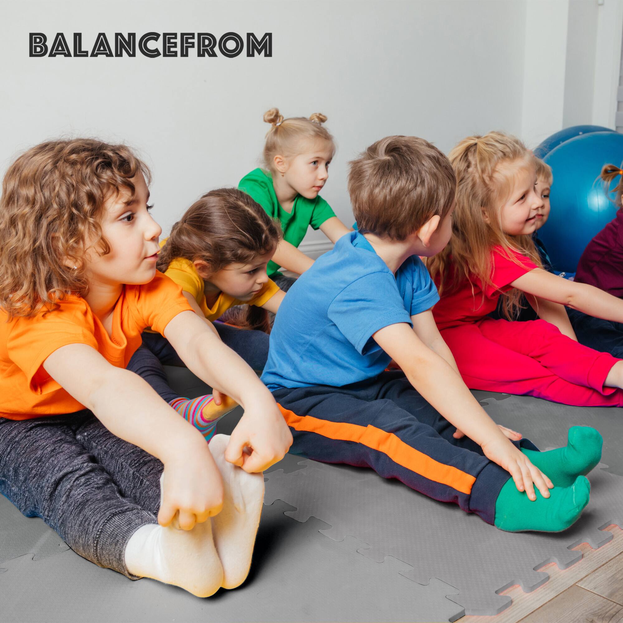 Alt View 4. BalanceFrom Fitness - BalanceFrom Fitness 48 Sq Ft Interlocking EVA Foam Exercise Mat Tiles, Gray - Grey.