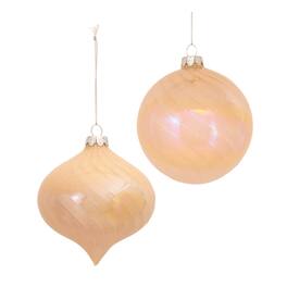 BreeBe - Irredescent Glass Ornament (Set of 6) - Peach