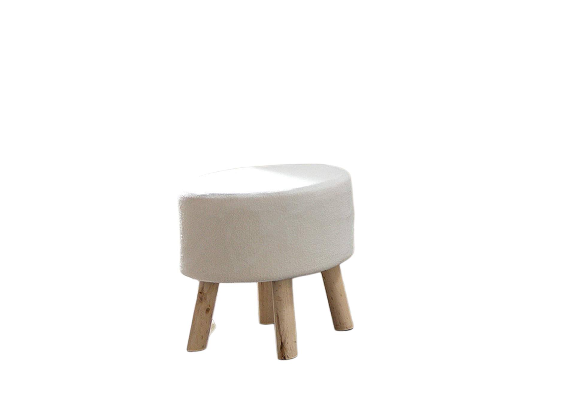 Angle. Tiramisubest - Set of 2 Contemporary Footstools with Angled Wooden Legs in White/Natural - White.