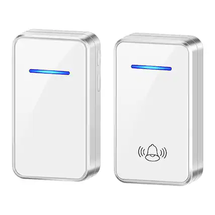 Front. Cluzine - Wireless Doorbell Long Distance Remote Door Chime Smart Waterproof Easy Installation White.