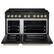 Angle. ZLINE - 48 in. Wide 8 Burner Autograph 6.7 cu. ft. Freestanding Paramount Gas Range with Bronze Accents - Black Stainless Steel.