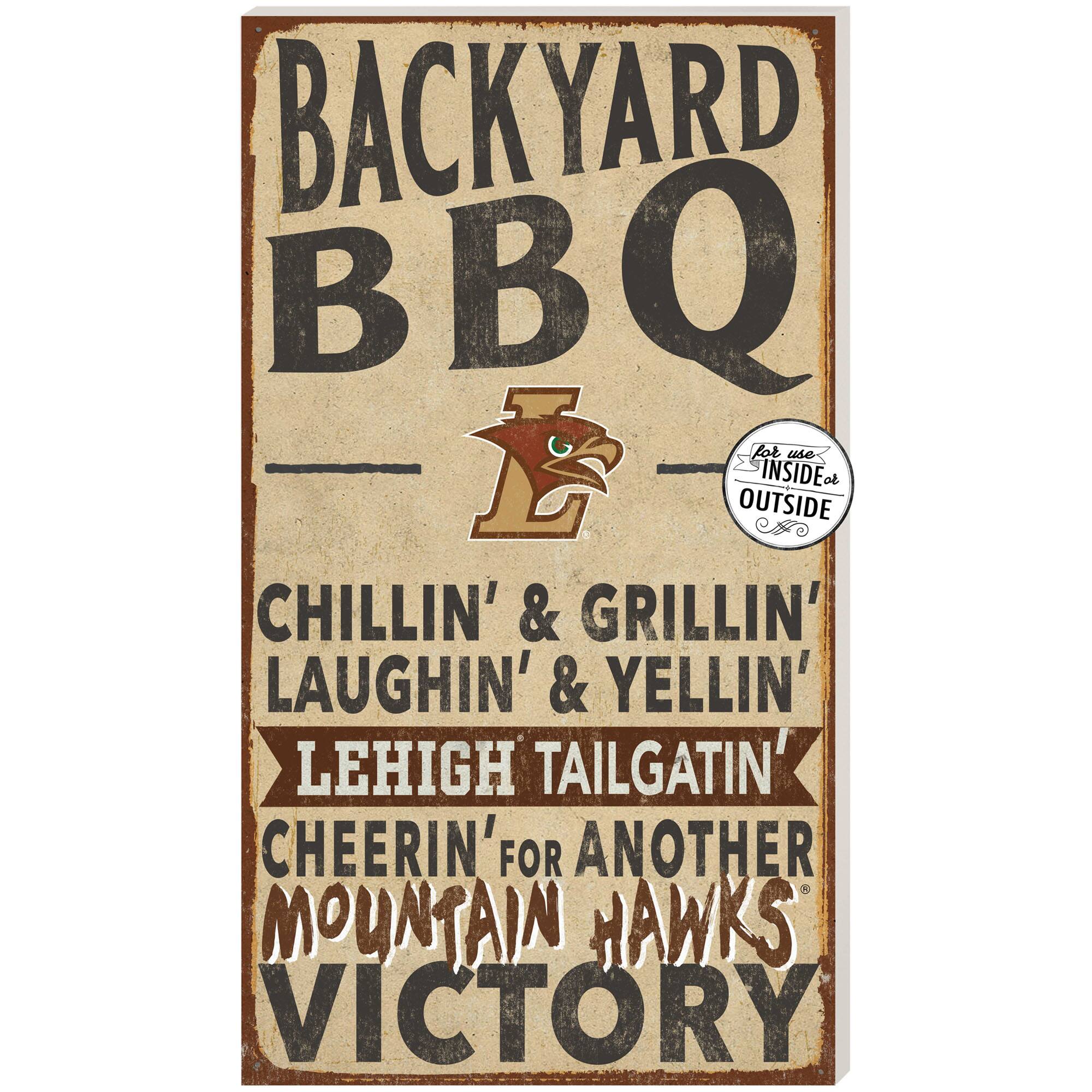 Brown Lehigh Mountain Hawks 11'' x 20'' Indoor/Outdoor BBQ Sign