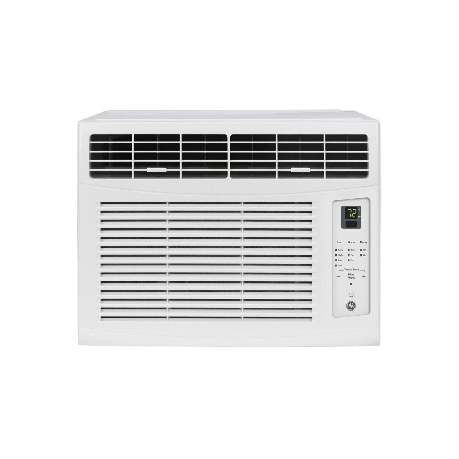 Front. GE - GE 6,000 BTU Electronic Window Air Conditioner with Auto Restart, Remote Control.