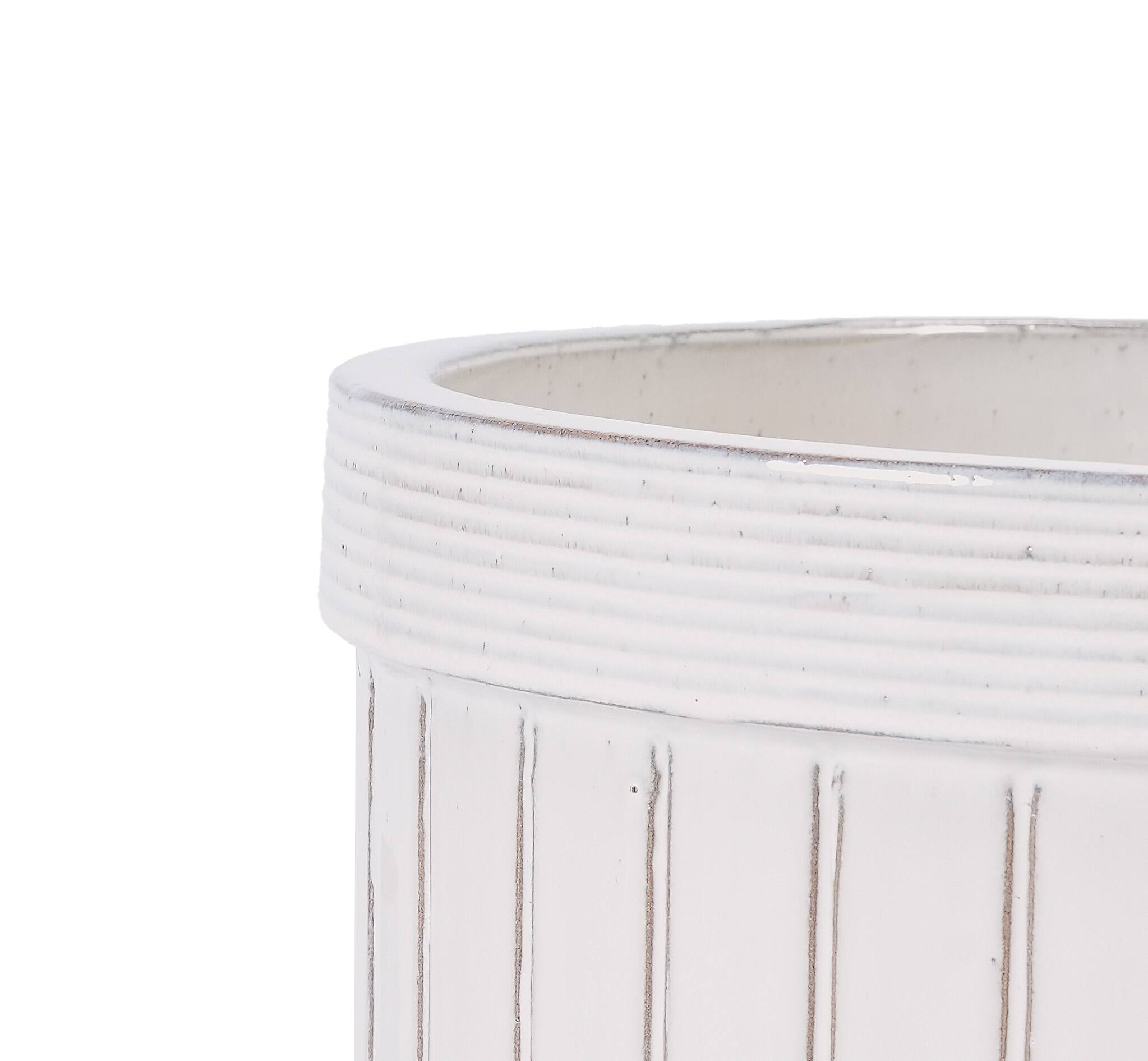 Alt View 10. Loheer - Ceramic Planter Set Loheer Handmade White Ceramic Planters Set of 4, 6 8 10 12 Inch Indoor Outdoor Pots.