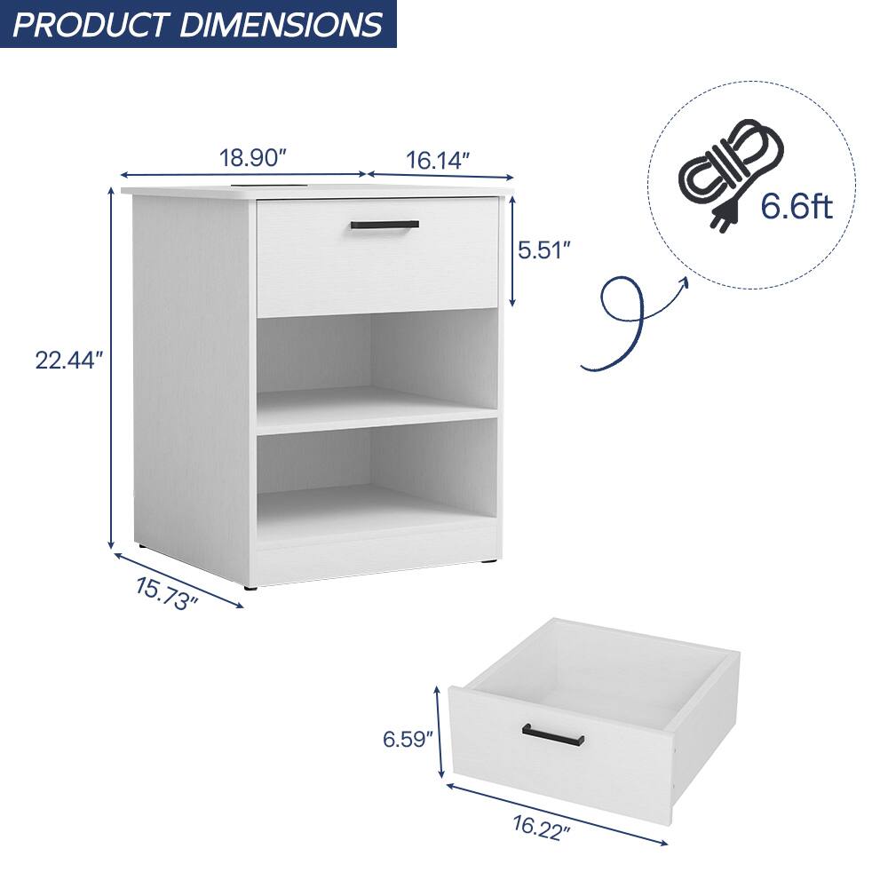PRODUCT DIMENSIONS

- Height: 22.44"
- Width: 18.90"
- Depth: 15.73"
- Shelf Height: 5.51"
- Drawer Height: 6.59"
- Drawer Width: 16.22"
- Overall Height: 6.6ft