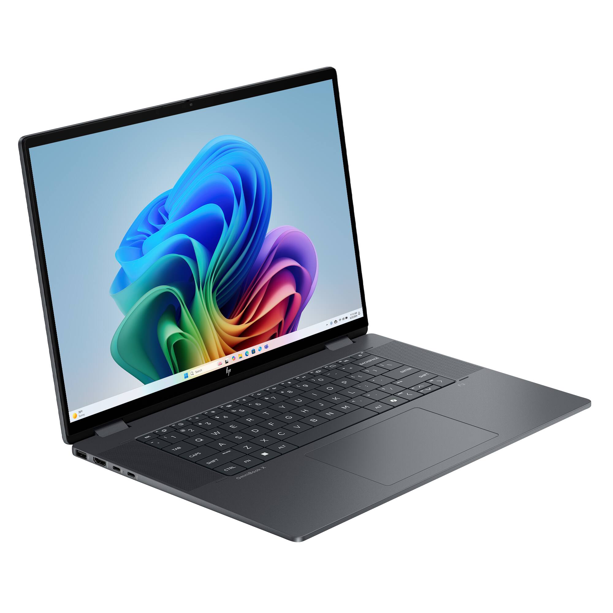 Alt View 10. HP - OmniBook X Flip - 16" 2K Touchscreen Laptop - Intel Core Ultra 9 (2024) - 32GB Memory - 1TB SSD - Copilot+ PC - Eclipse Gray.