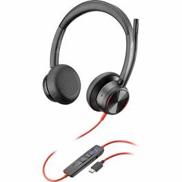 HP - Poly Blackwire 8225 Microsoft Teams Certified Headset +USB-C/A Adapter TAA - Microsoft Teams Certification - Stereo - Black