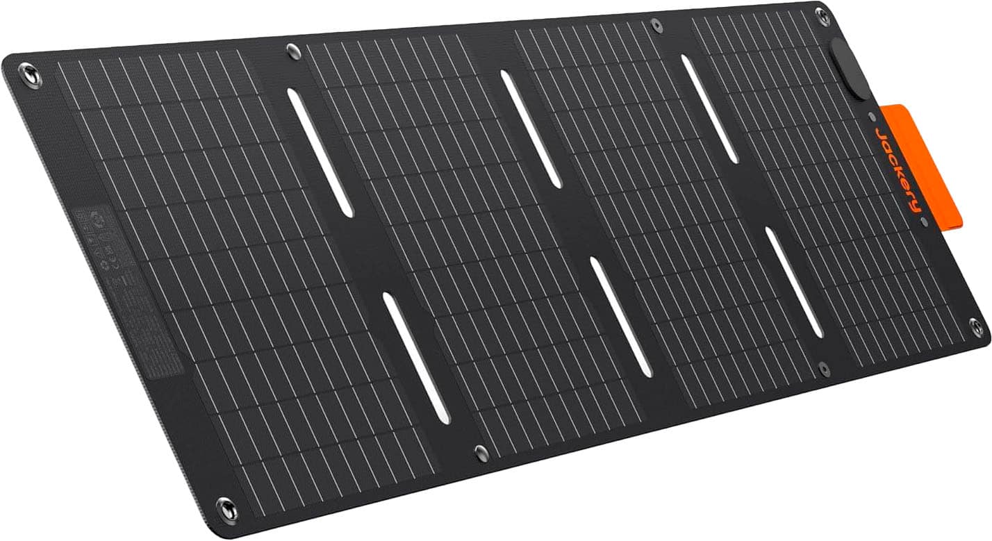 Front. Jackery - SolarSaga 40W Mini Solar Panel - Black.