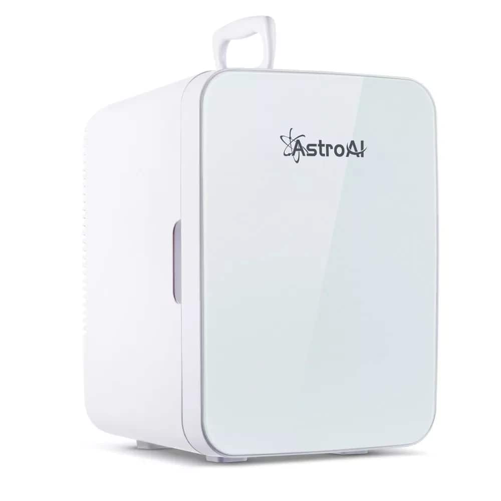 AstroAI - Mini Fridge, 10 Liter/15 Can Compact Skincare Refrigerator for Home Car, AC/DC - White