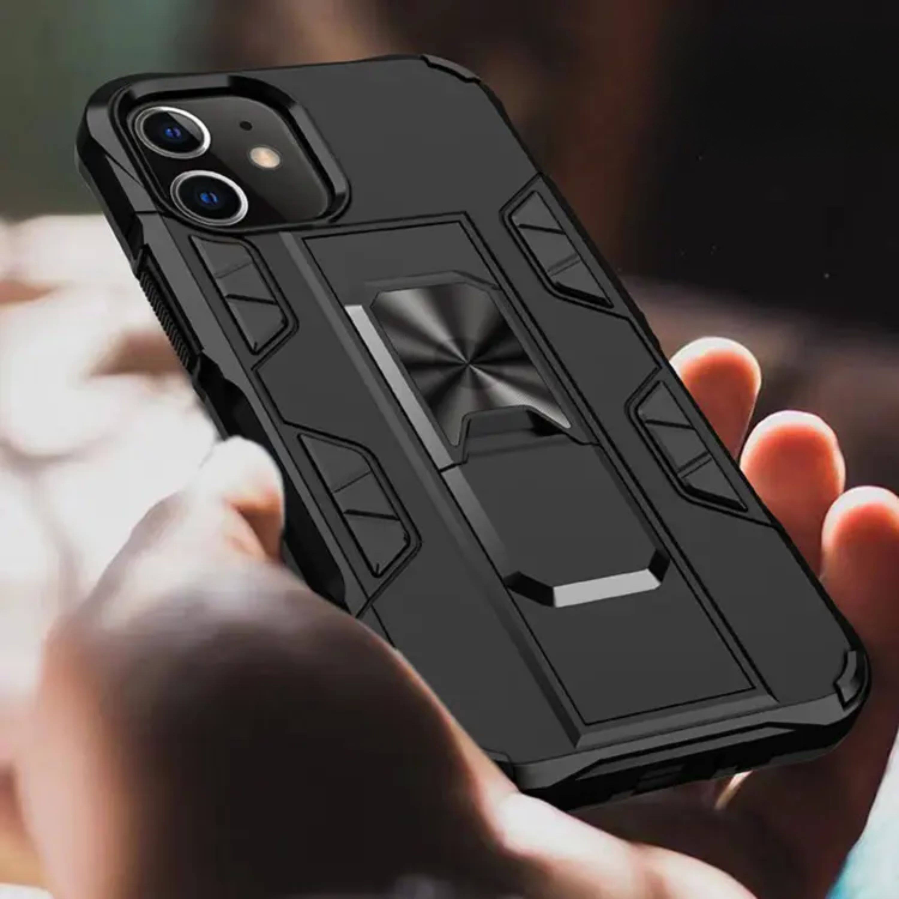 Left. Kitcheniva - Protective Kickstand Phone Case For iPhone With Shockproof And Durable Design iPhone 13 - Black.