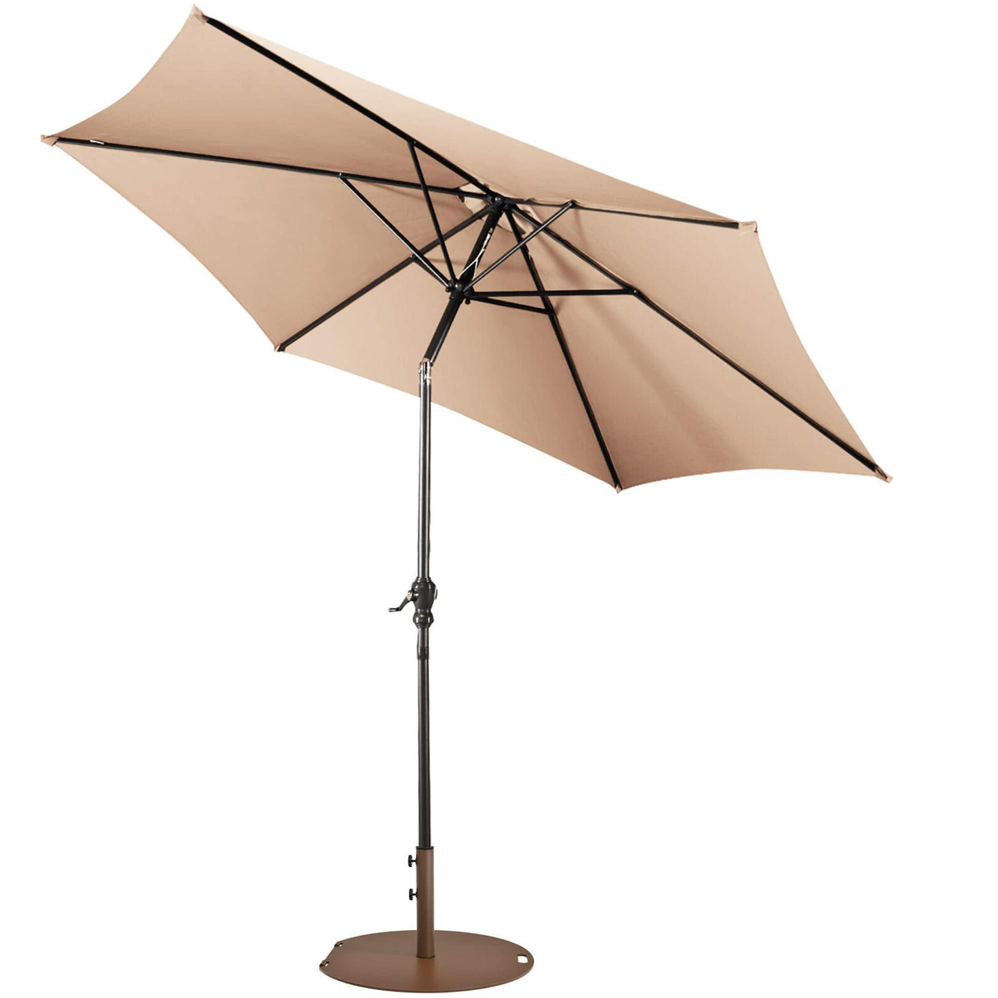 Gymax - 9 Ft Patio Table Market Umbrella Yard Outdoor w/ Heavy-duty Umbrella Base - Beige price history on PriceWatchPro