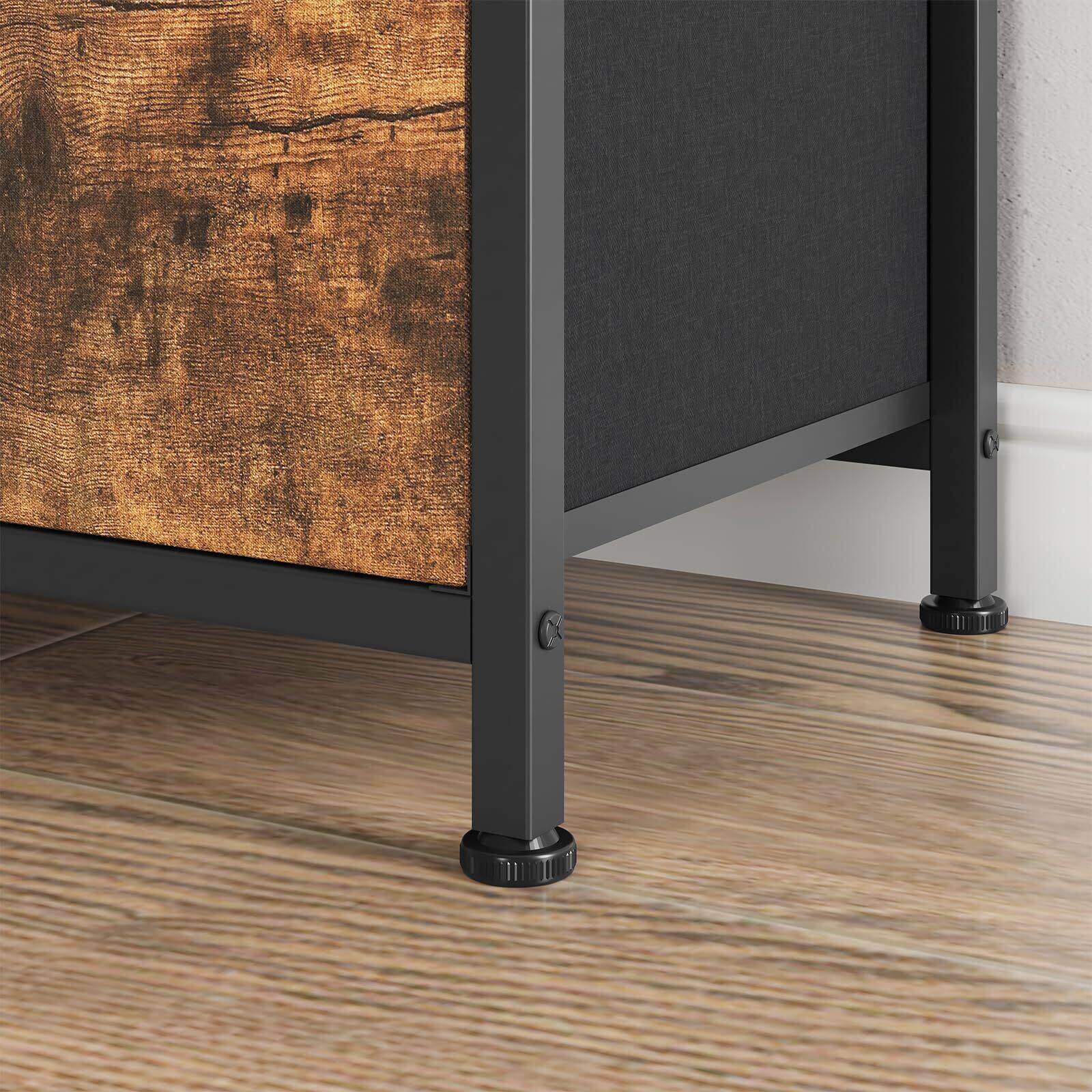 Alt View 7. Jojoka - 8-Drawer Dresser, Fabric Storage for Bedroom, Console Table with Adjustable Lights, for Living Room - Rustic Brown.