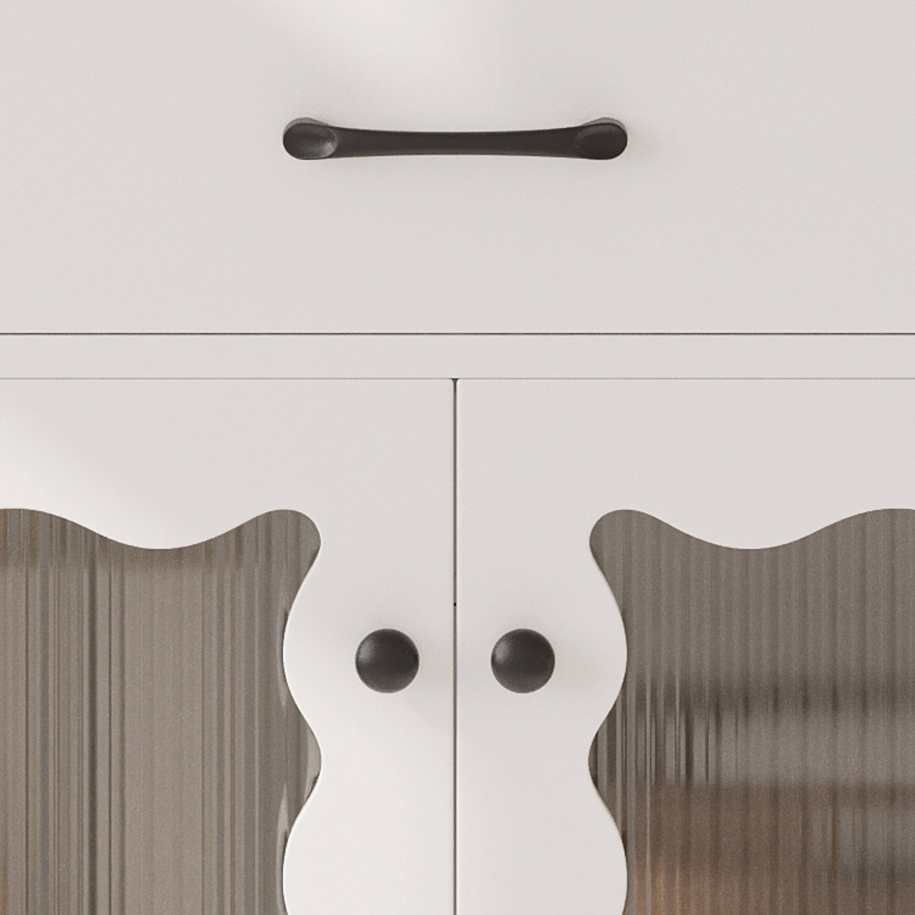 Alt View 8. Boyel Living - 31 Inch Bathroom Vanity with Tempered Glass Modern Cabinet Rubber Wood Legs Soft Close Doors White - White.