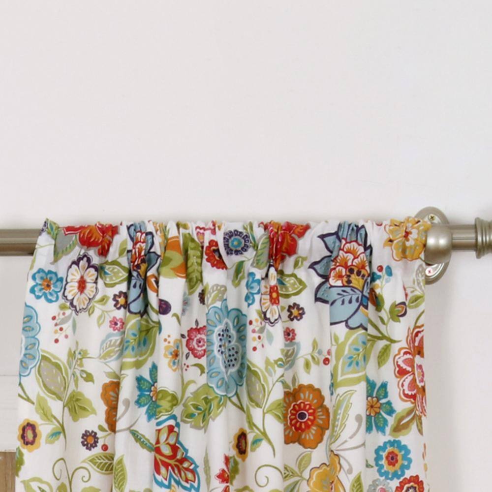 Left. Greenland Home Fashions - Greenland Home Fashion Astoria Floral Window Panel Set - White 42x84" - white.