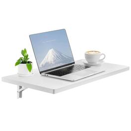 VEVOR - Wall Mounted Folding Table, 47.2 x 19.7 inches Wall Mount Table, Floating Desk with Iron Bracket, Fold Down Desk - White
