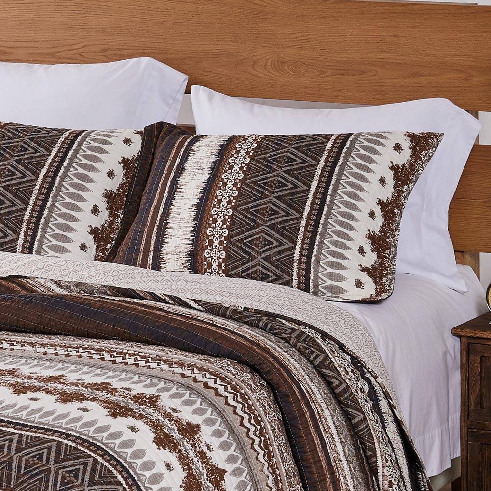 Left. BreeBe - Southwest Latte Sham King - Latte.