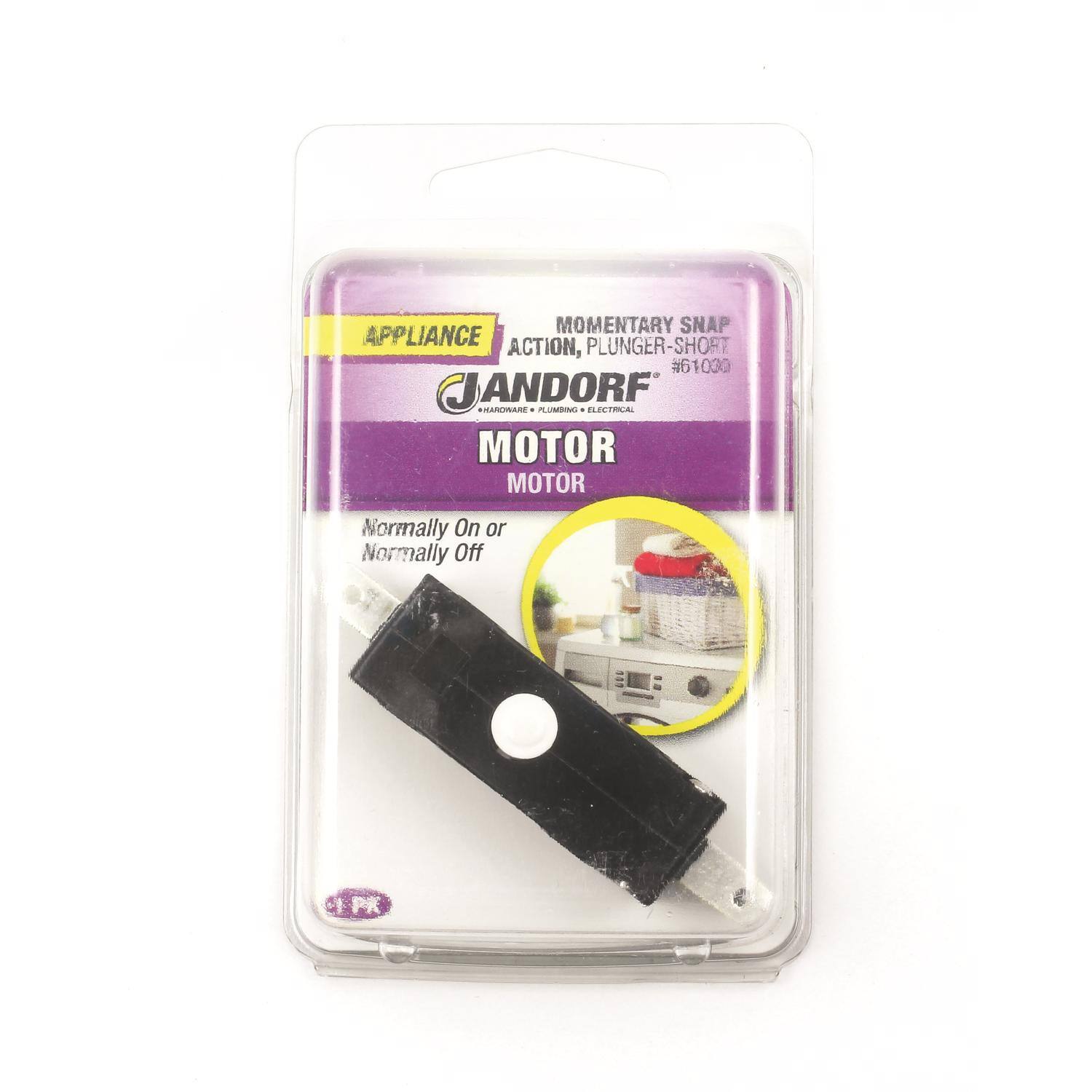 MOMENTARY SNAP ACTION, PLUNGER-SHORT SHORE  
JANDORF  
#61030  
MOTOR  
Normally On or Normally Off  
1PK