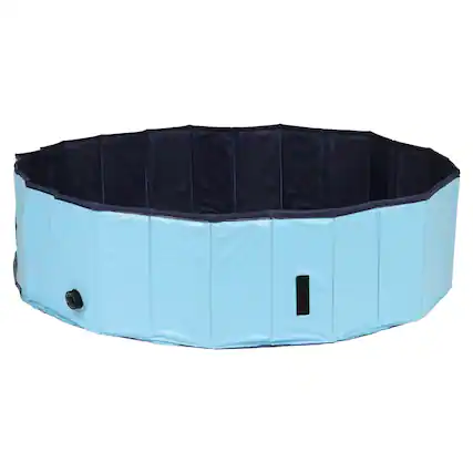 Front. TRIXIE - Outdoor Splash Pool for Dogs, Foldable Playpen, Bathtub - Blue.