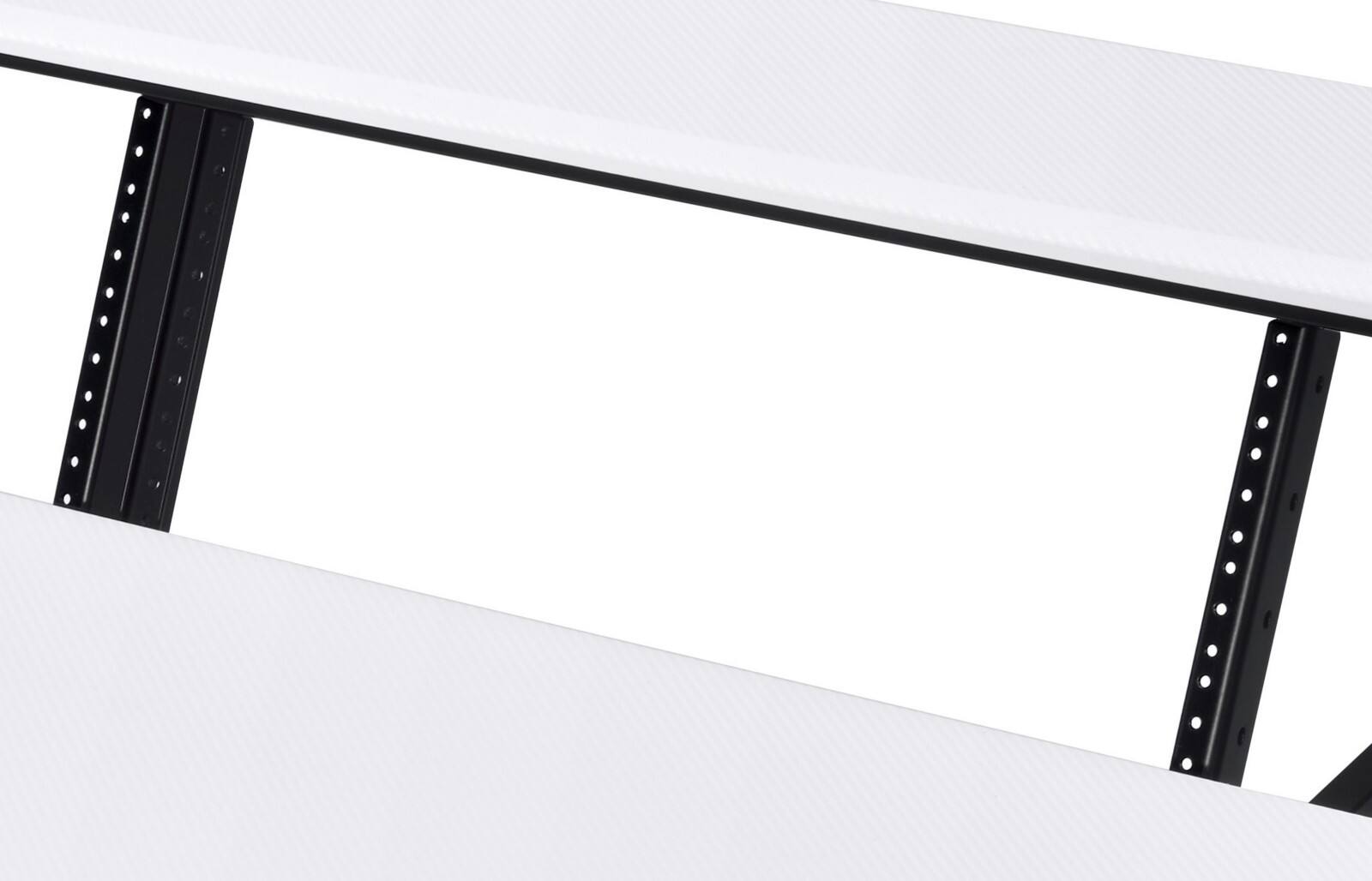 Alt View 4. Glintex - Music Studio Desk with 61-Key Keyboard Tray, 43'' Monitor Support, Shelf, Cup Holder and Caster Wheels - Black,White.