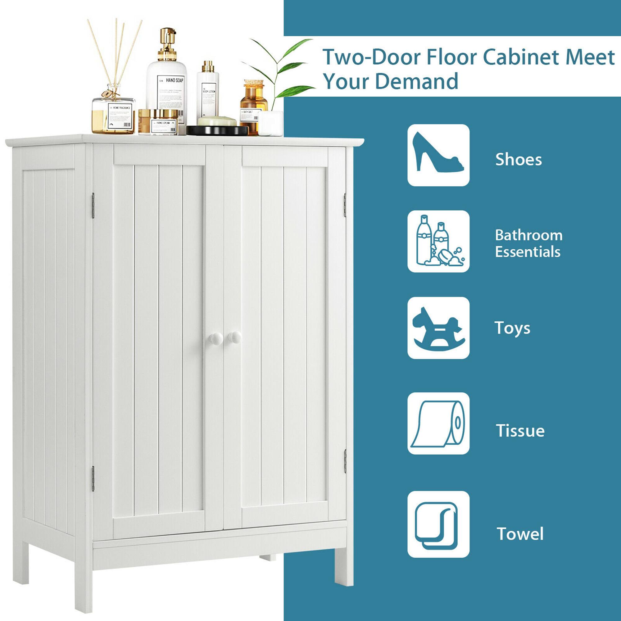 Two-Door Floor Cabinet Meet Your Demand

- Shoes
- Bathroom Essentials
- Toys
- Tissue
- Towel