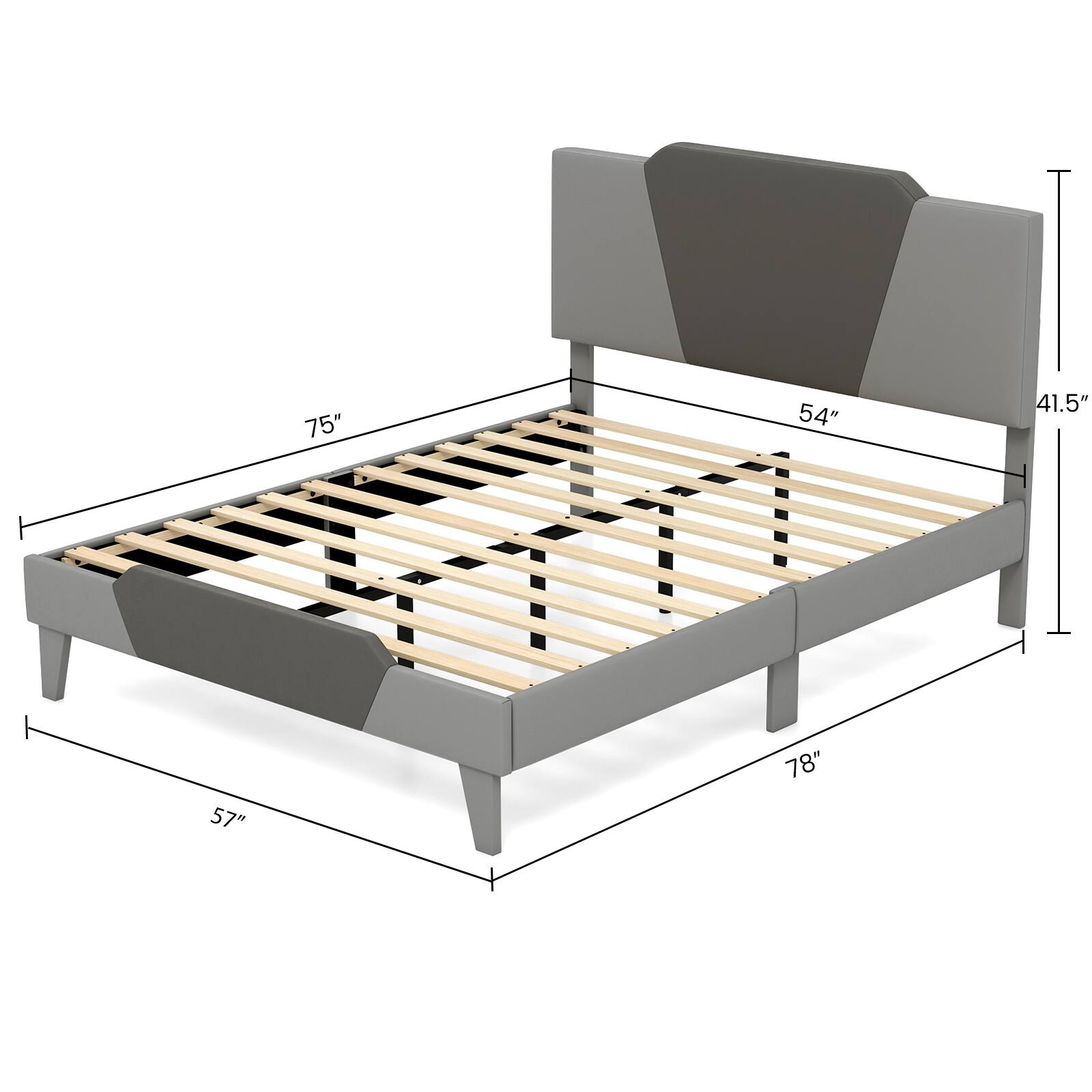 75", 54", 41.5", 57", 78"