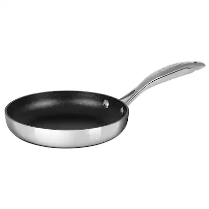 Front. Scanpan - Haptiq Stainless Steel Nonstick 8-Inch Fry Pan - Black.