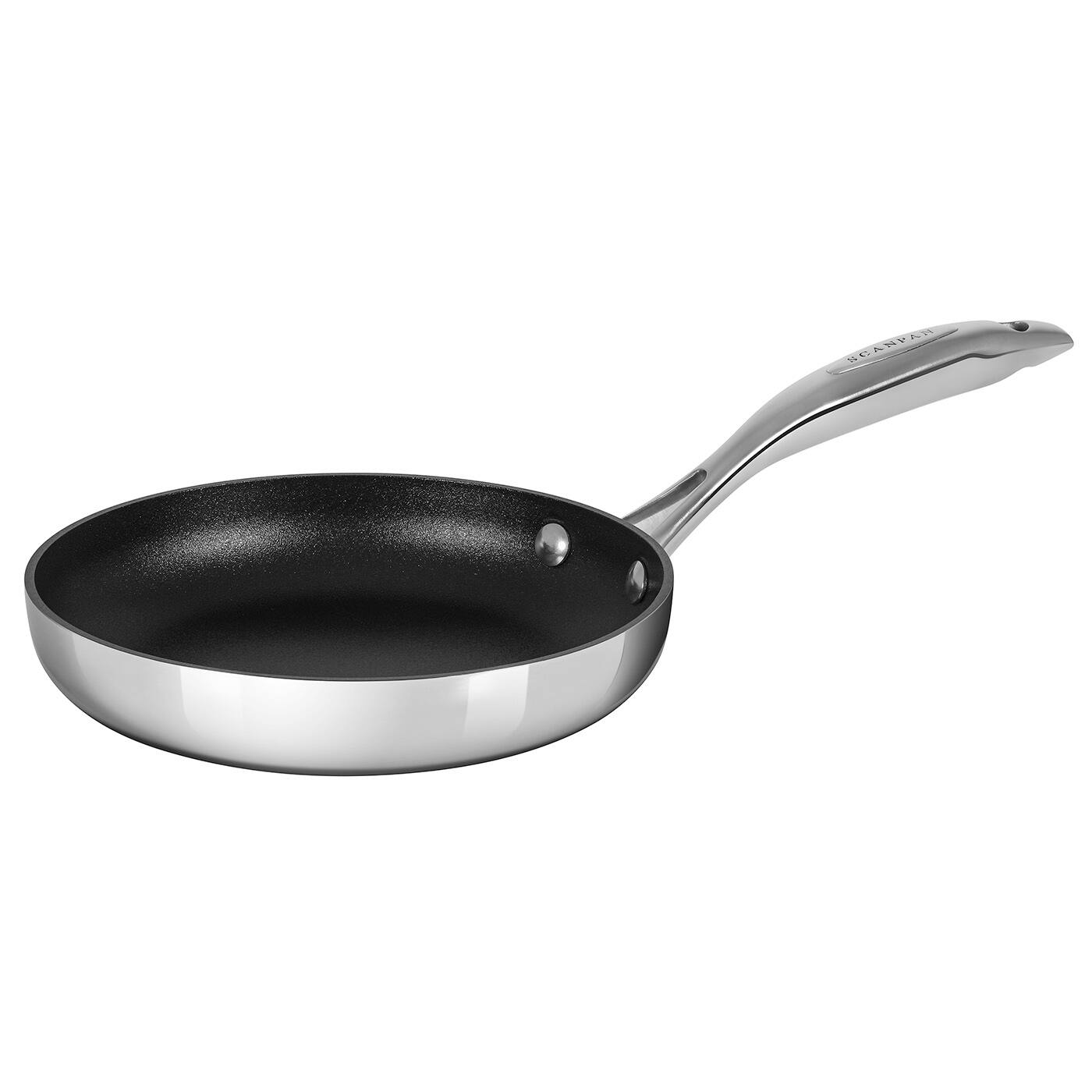 Front. Scanpan - Haptiq Stainless Steel Nonstick 8-Inch Fry Pan - Black.