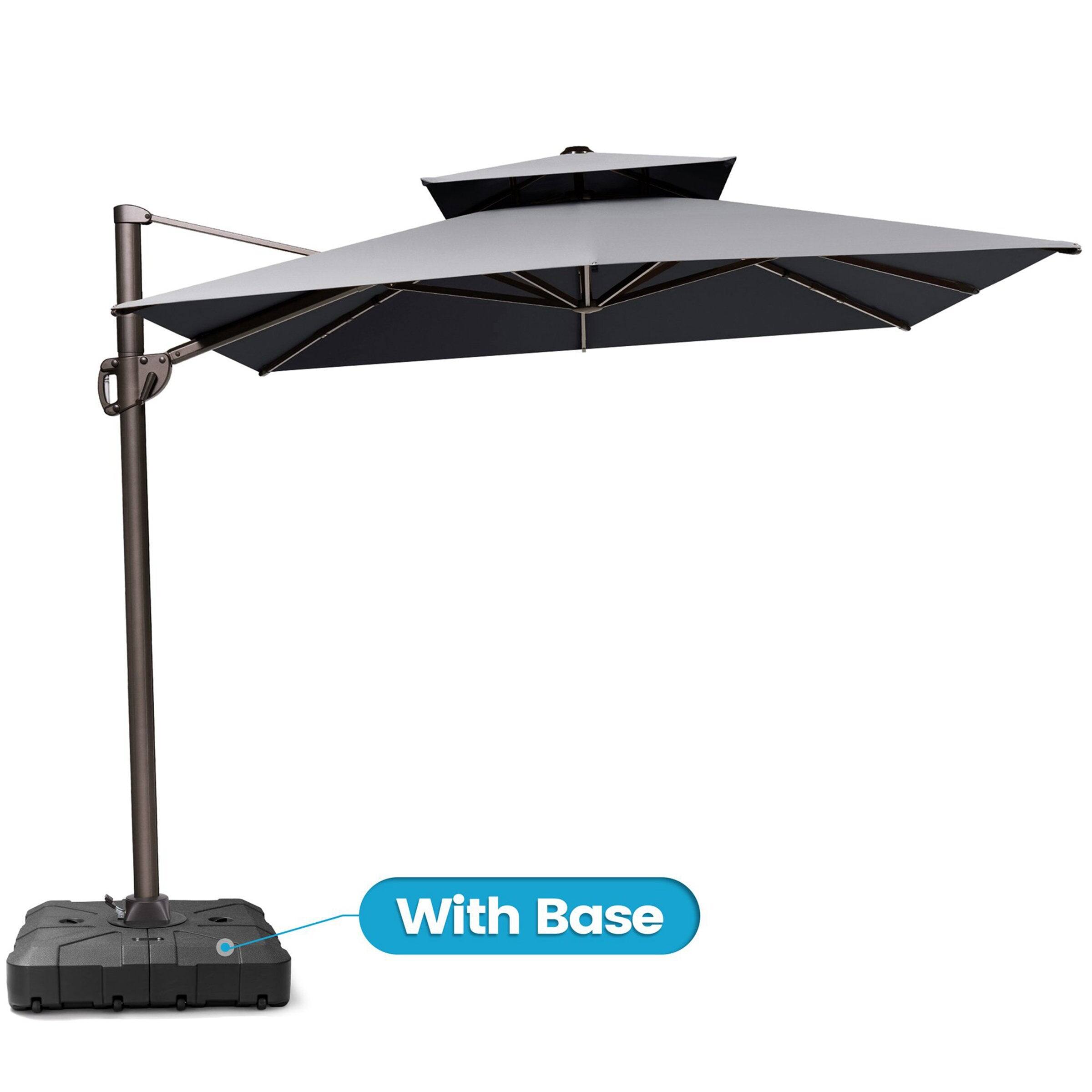 Crestlive Products - 9x11ft Aluminum Dual Top Crank Cantilever Patio Umbrella with Base - Dark Gray price history on PriceWatchPro