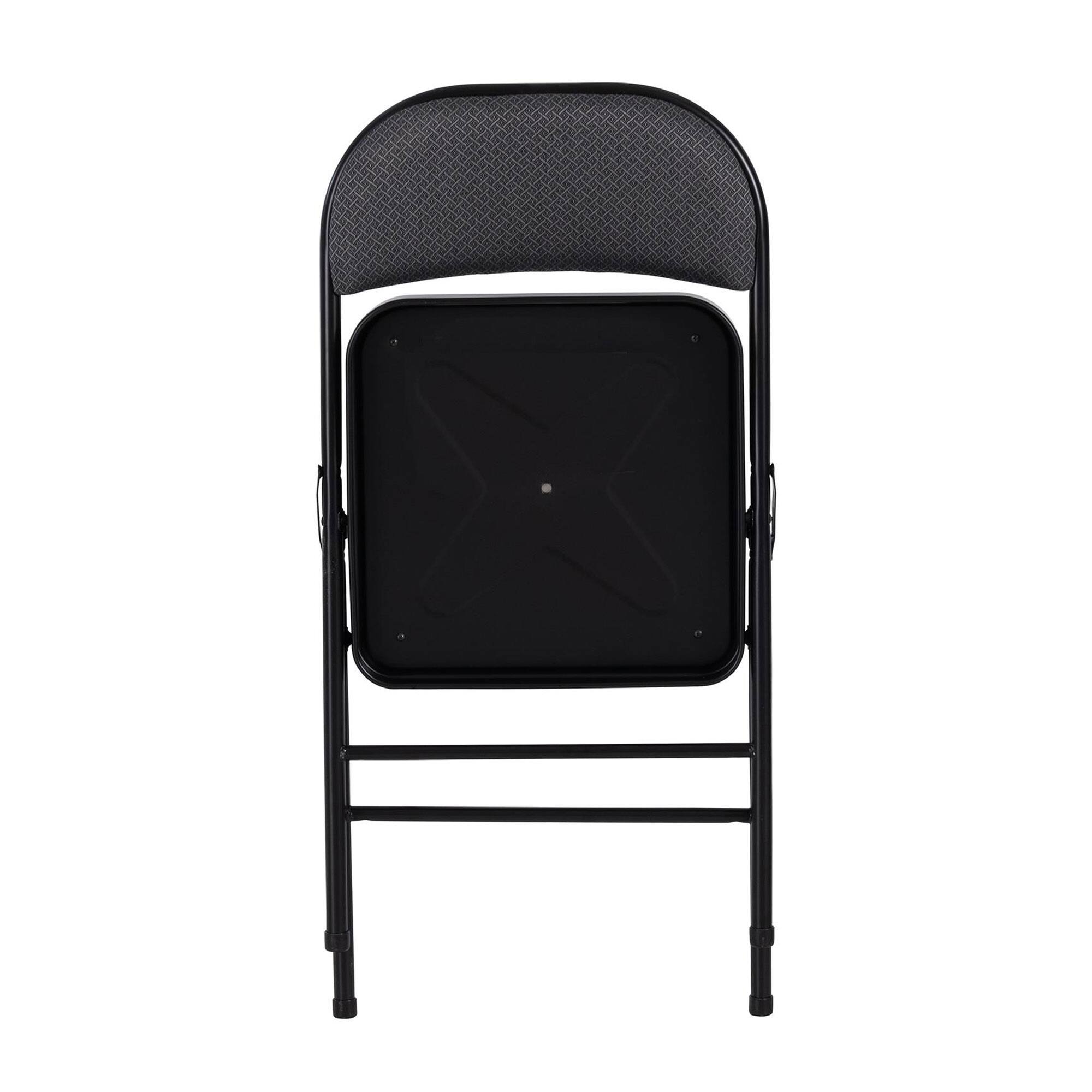 Alt View 7. Peakform - Peakform Folding Vinyl Padded Chair with Comfortable Seat Cushion, 4 Pack, Black - black.