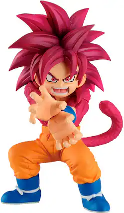 Front. Bandai - Super Saiyan 4 - Son Goku (Mini) Daima - Dragon Ball Masterlise Ichibansho 3.9" Figure.