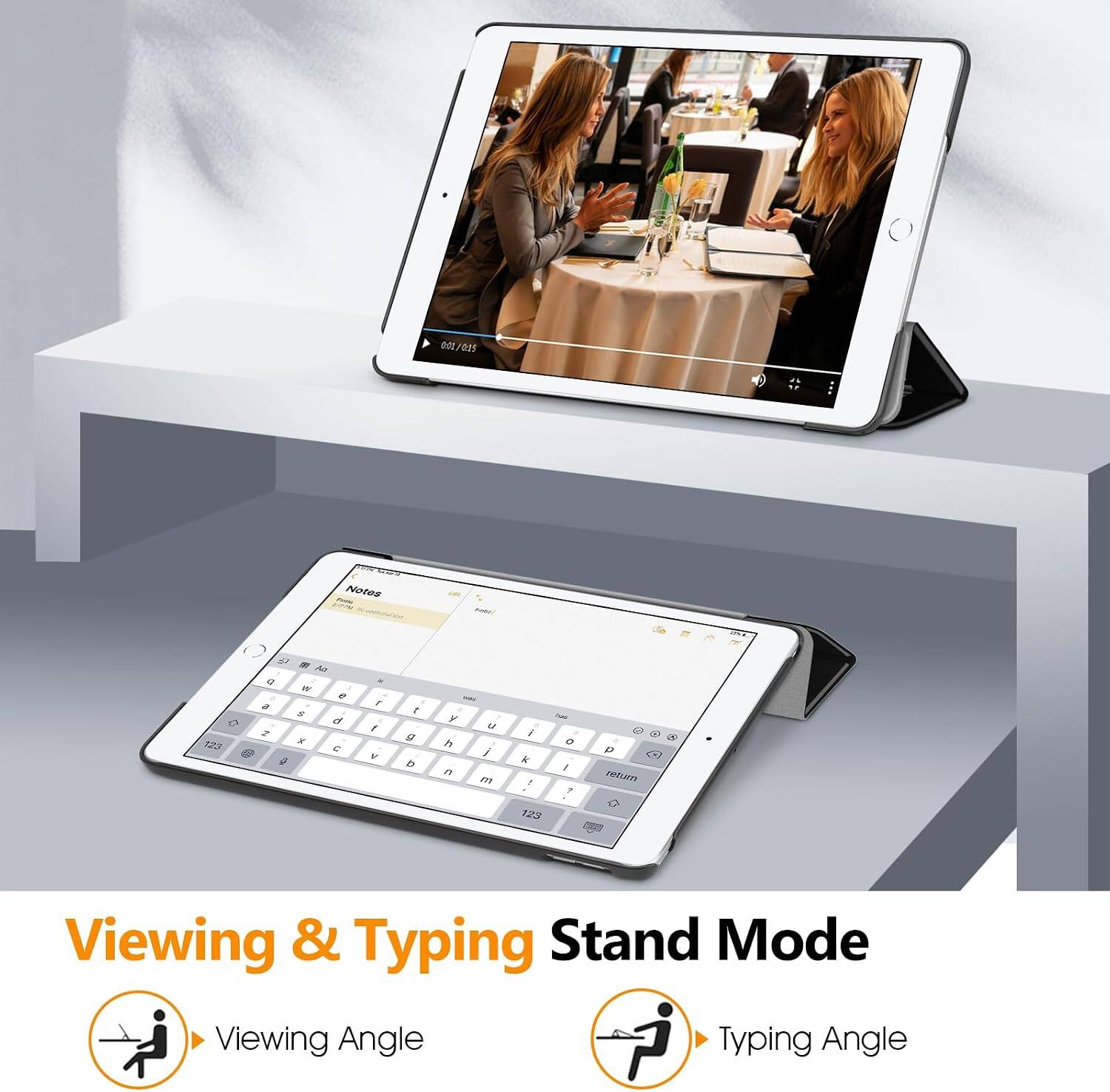 0:01/0:15

Notes
ASI - Art a w e a or d 7  Q 
& / / and
, g b
 B n
 / m
/ K ,
0 / 
a return
123

Viewing & Typing Stand Mode
Viewing Angle
Typing Angle