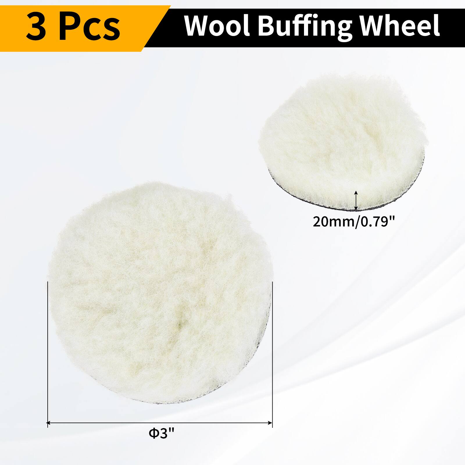 3 Pcs Wool Buffing Wheel  
20mm/0.79"  
Φ3"