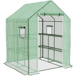 Outsunny - 4.6' x 4.7' Portable Greenhouse, Water/UV Resistant Walk-In Small Outdoor Green House