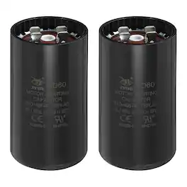 Unique Bargains - 2pcs CD60 Capacitor 340-408 Mfd, 125 VAC Run Motor Start for Electric Fan/Well Pump