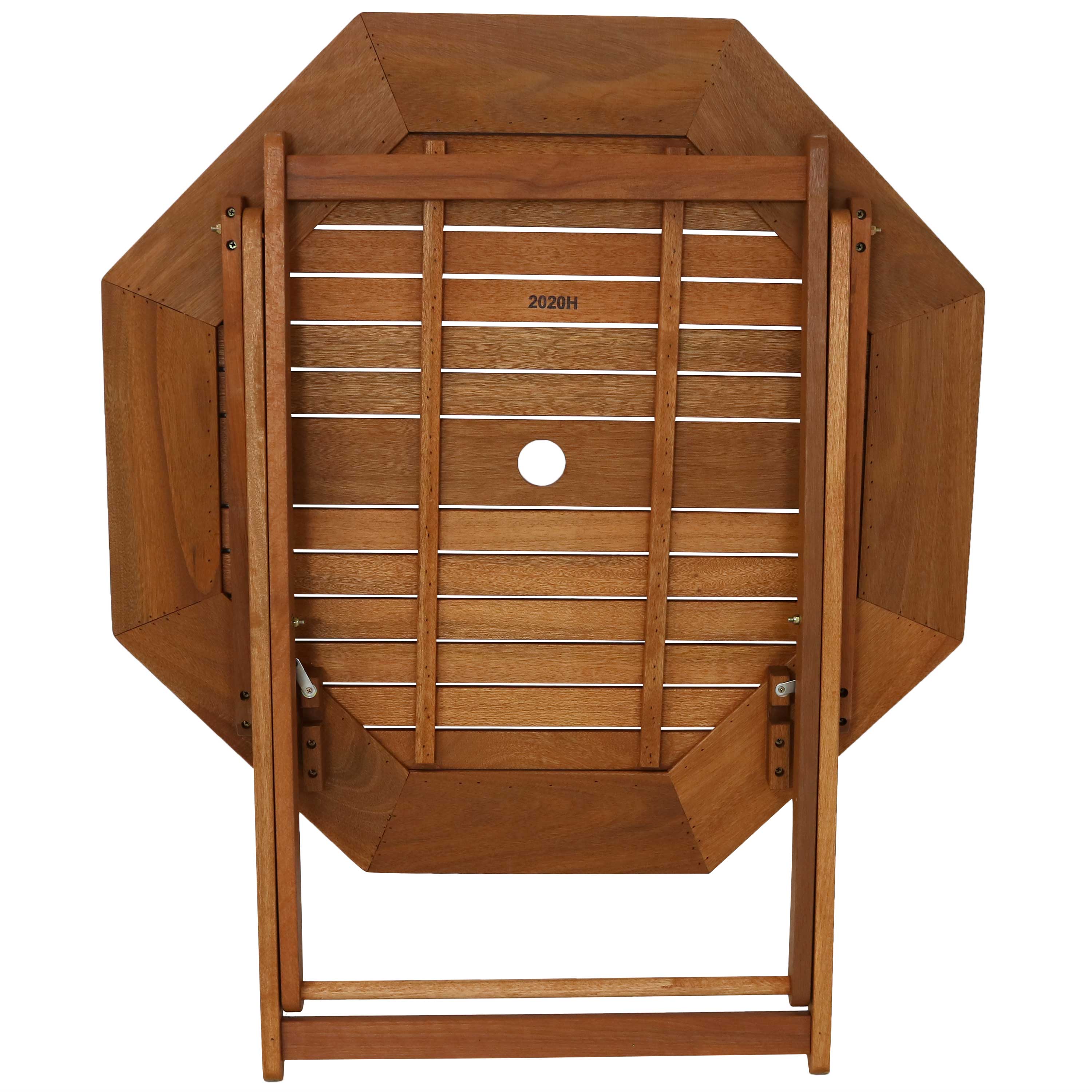 Alt View 10. Sunnydaze - Meranti Wood 5-Piece Folding Patio Dining Table and Chairs Set - Brown.