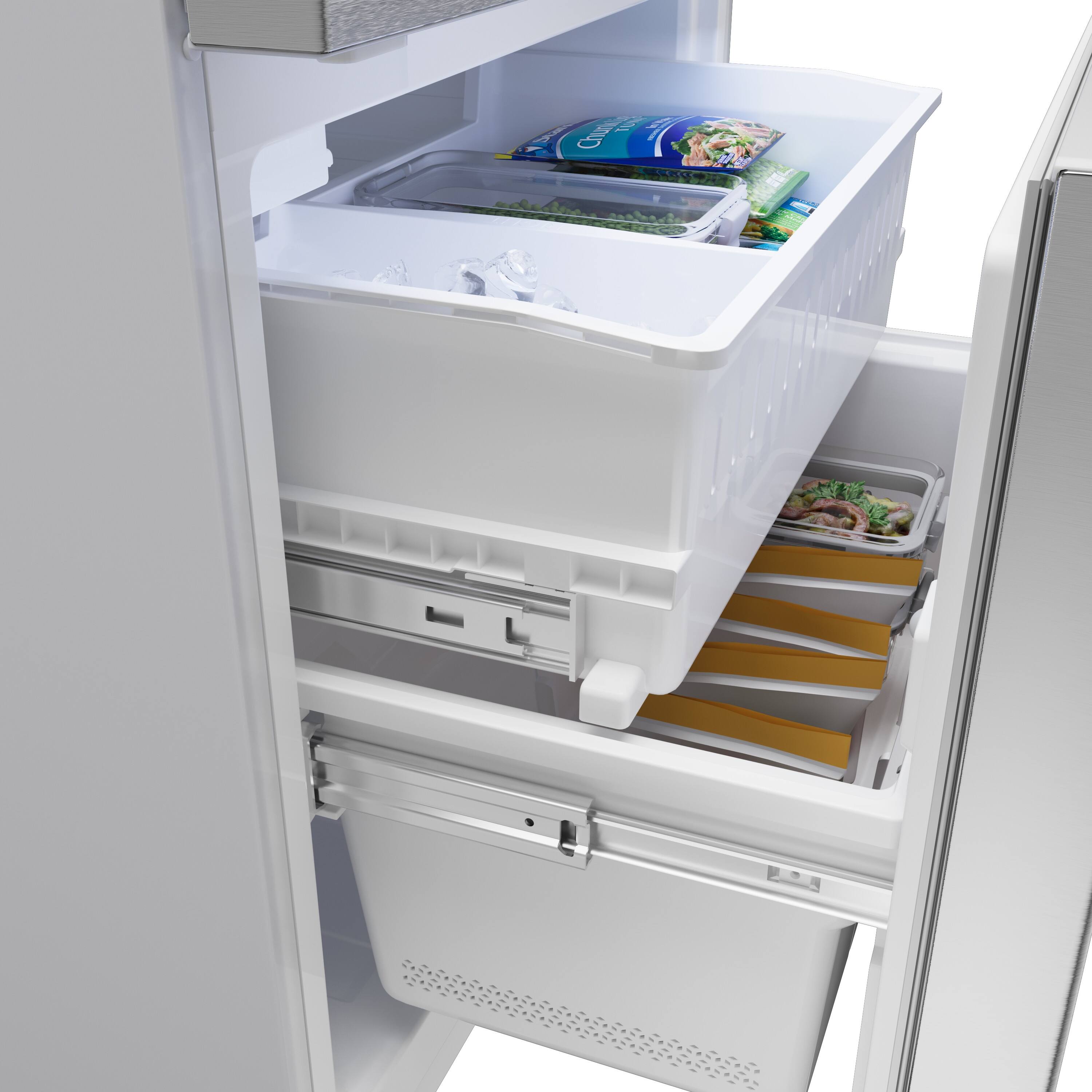 Alt View 7. Bosch - 100 Series 17.2 Cu. Ft. Bottom-Freezer Built-In Refrigerator with Ice in Fingerprint Resistance - Stainless Steel.