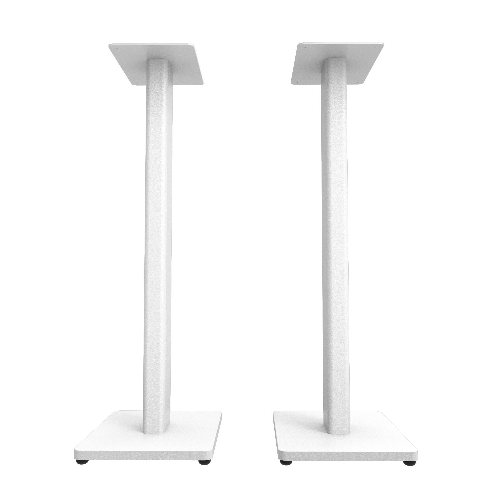 Angle. Kanto - 28" Universal Bookshelf Speaker Floor Stands, Pair - White.