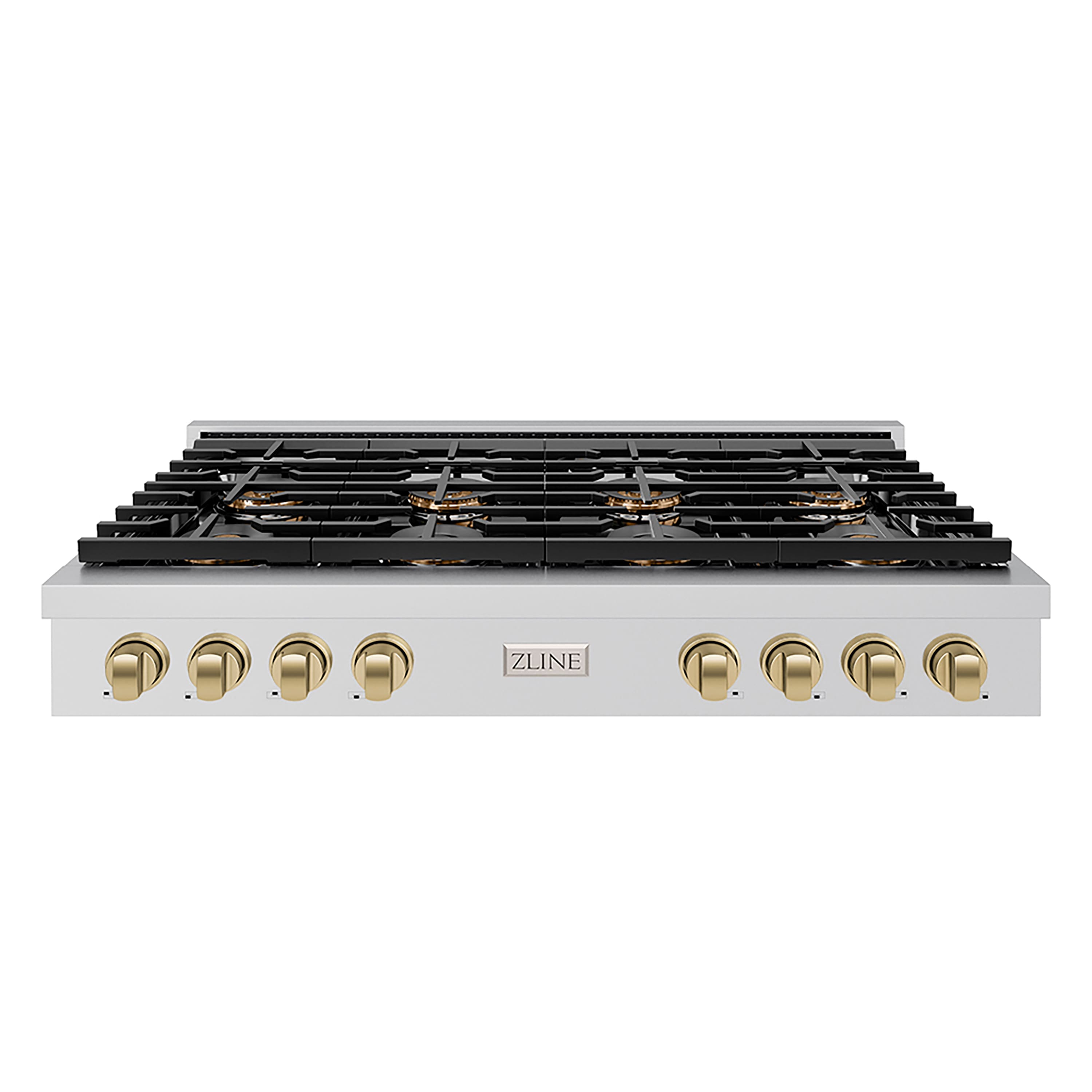 ZLINE Autograph 48 in. Paramount Rangetop with 8 DuoPro Burners and Bronze Accents (PSRTZ-48-CB) Front