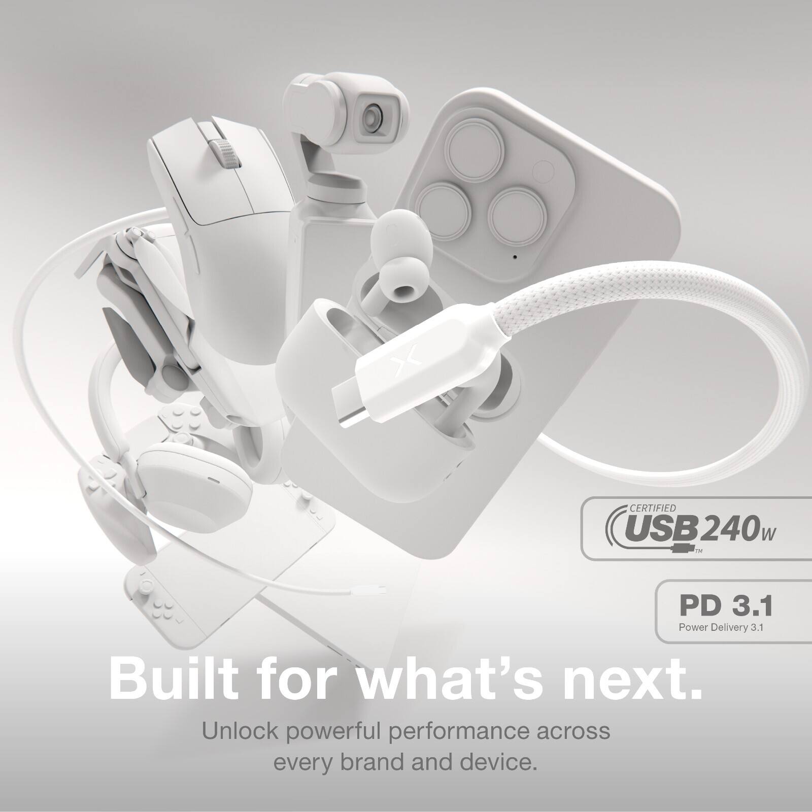 CERTIFIED USB240w i PD 3.1 Power Delivery 3.1 Built for what's next. Unlock powerful performance across every brand and device.