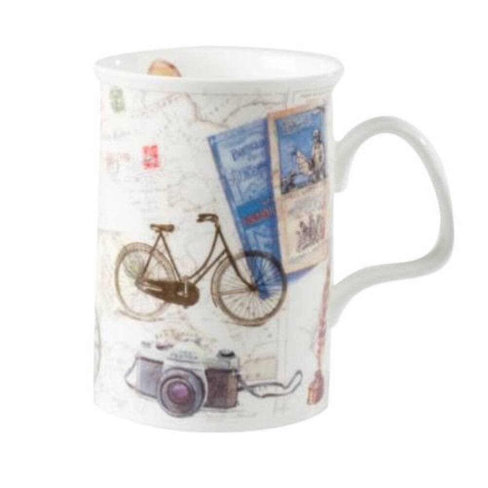 Angle. Jiallo - Roy Kirkham Lancaster Mug - Pastimes Set of 2, Bike design - Mutli color.