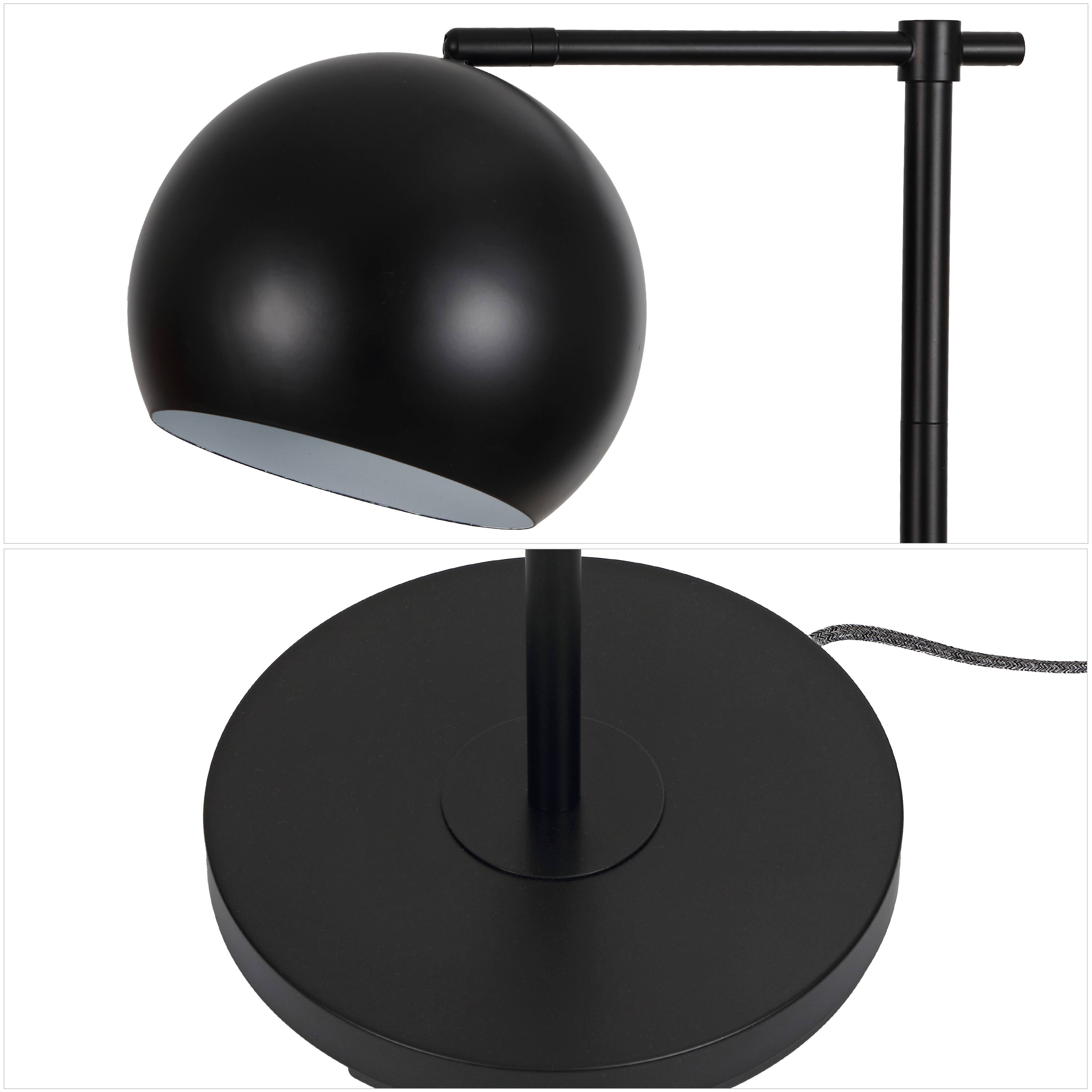 Alt View 4. Jonathan Y - Eva 58.5" Modern Contemporary LED Floor Lamp with Metal Globe Shade, Black - Black.