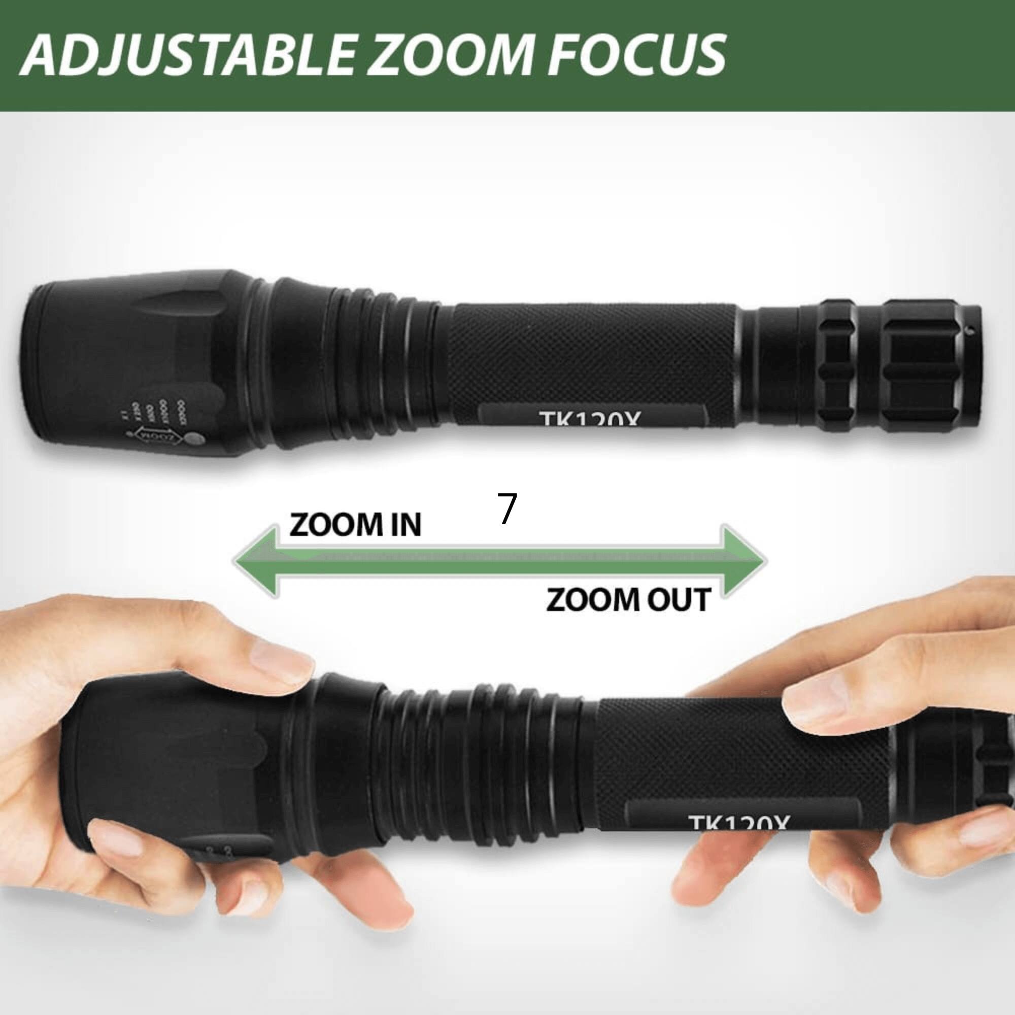 ADJUSTABLE ZOOM FOCUS  
TK120Y  
ZOOM IN  
ZOOM OUT  
TK120Y