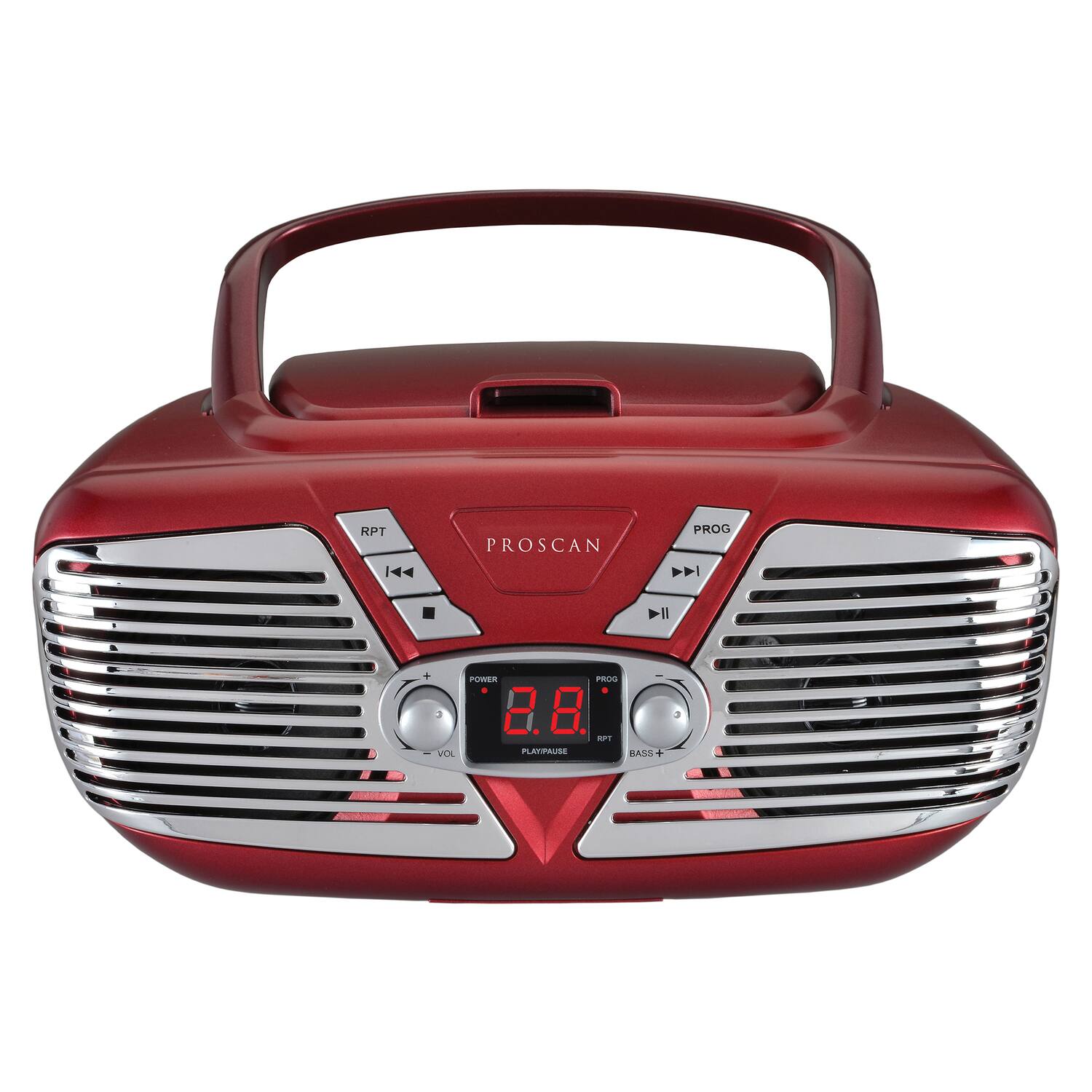 Proscan - Prcd211- Retro-style Cd/radio Boom Box, Prcd211 - Red